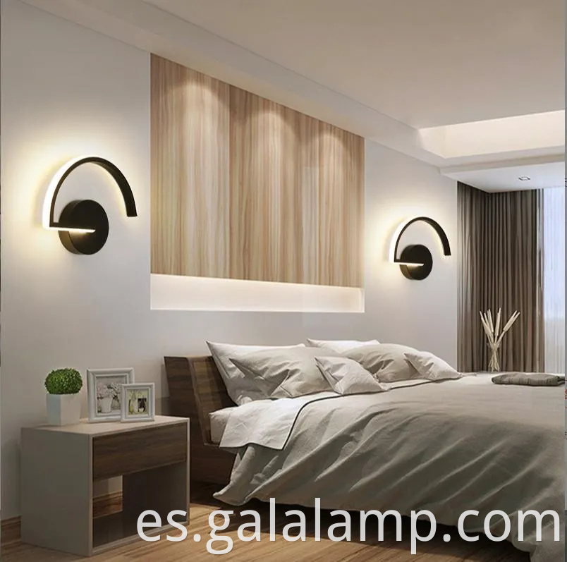 Lámpara de pared LED negra moderna y elegante para uso interior y exterior
